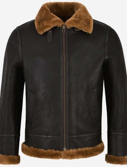 RAF B3 Sheepskin Jacket Men's Aviator Shearling Fur Winter Jacket