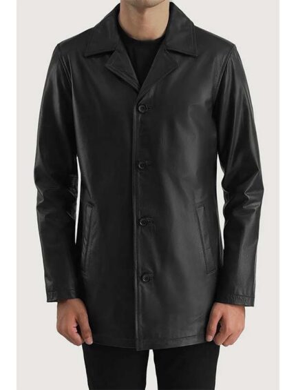 Urban Slate Leather Coat