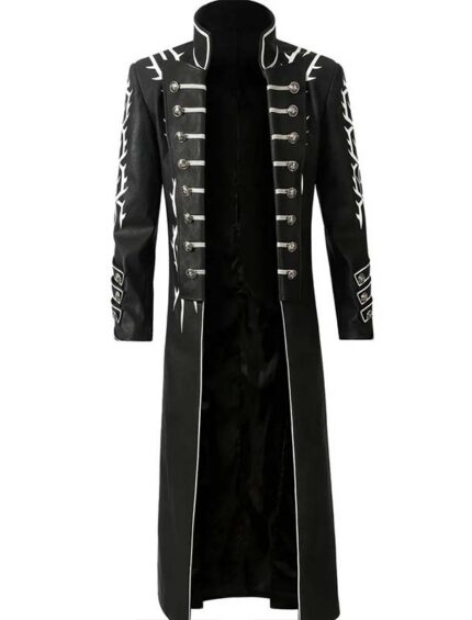 Vargil Black Genuine Leather Devil May Cry 5 Trench Coat